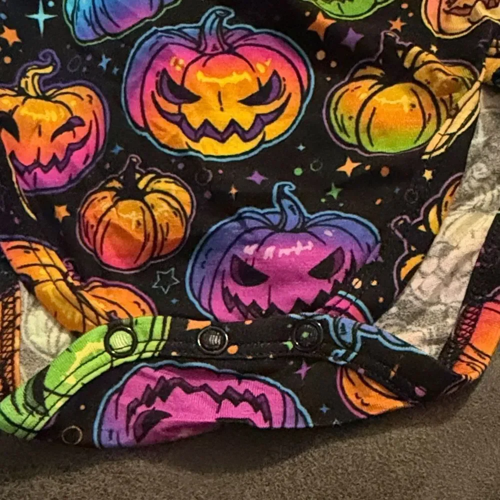 Colorful Pumpkin Print Kids Halloween Costume